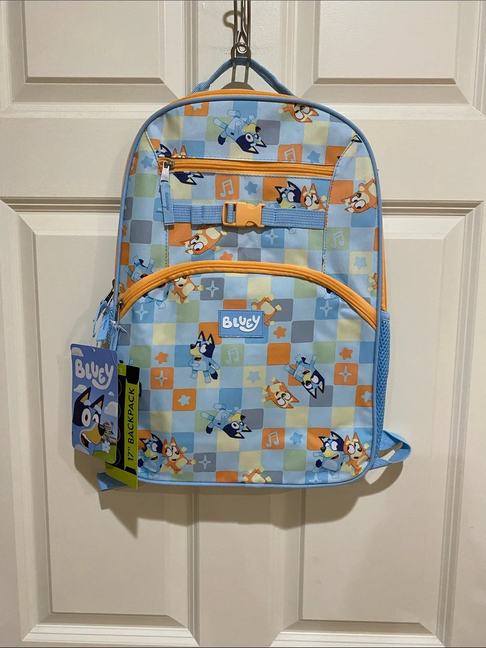 Bluey Kids Backpack in Light Blue and Orange - Brand